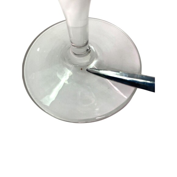 Set of 2 Floral Etched Art Deco Crystal Cut Glass Cocktail Cordial Glasses - Picture 9 of 10